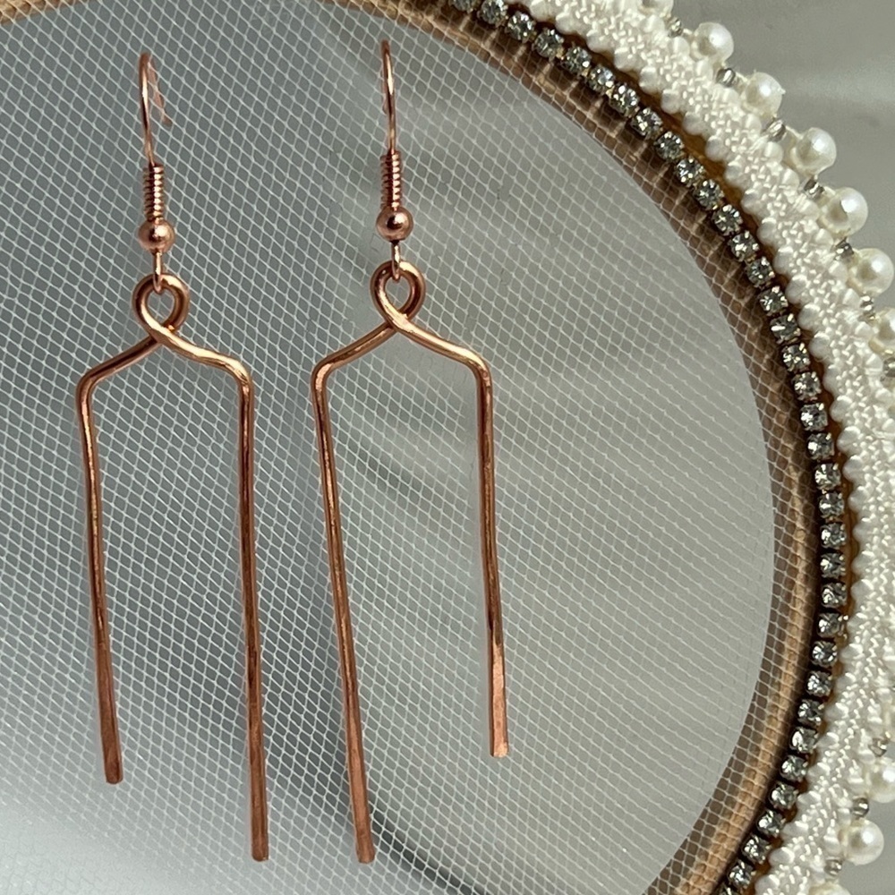 𝅺HAMMERED Copper Earrings
